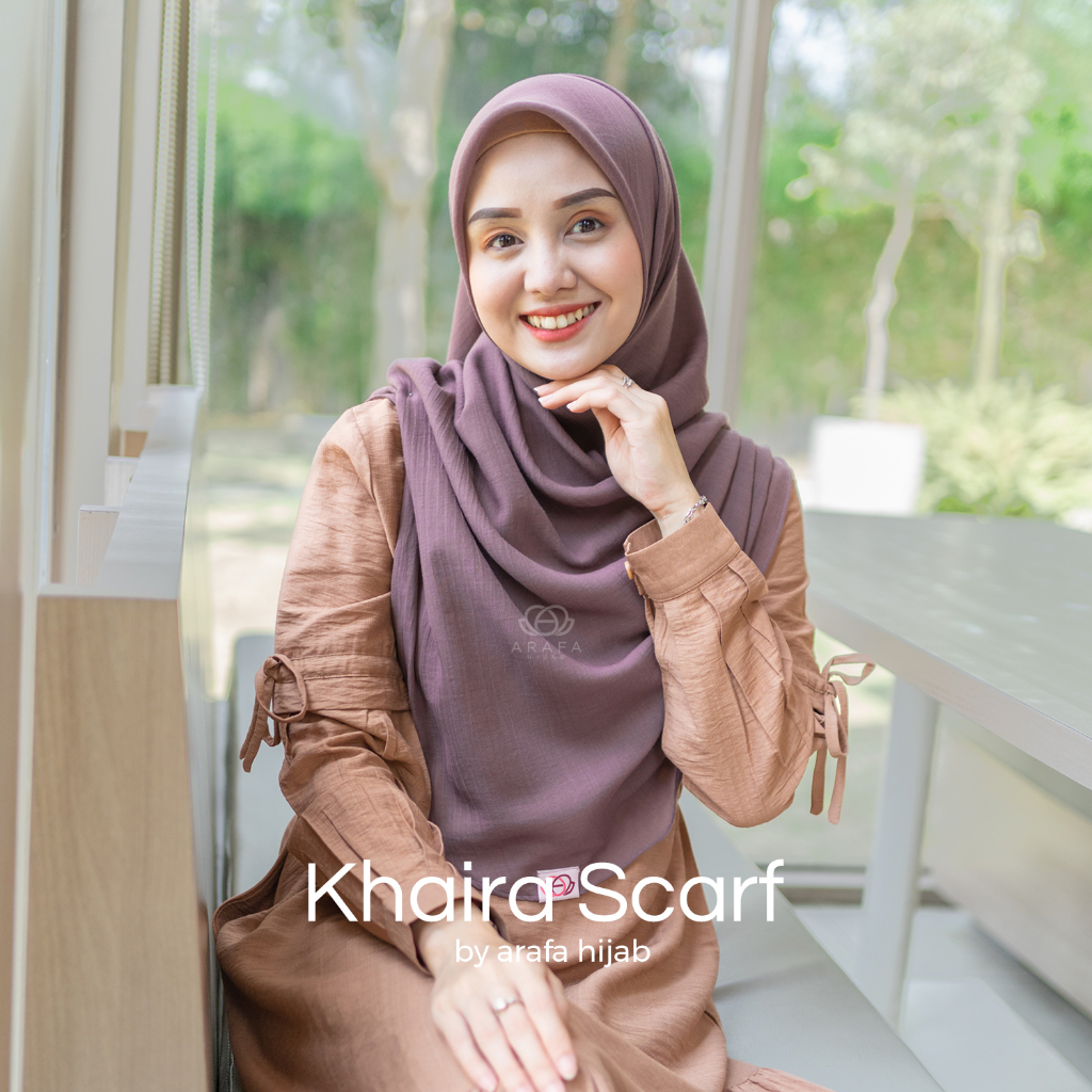 Arafa Hijab - Khaira Scarf | Segi Empat bahan Arabian Voile