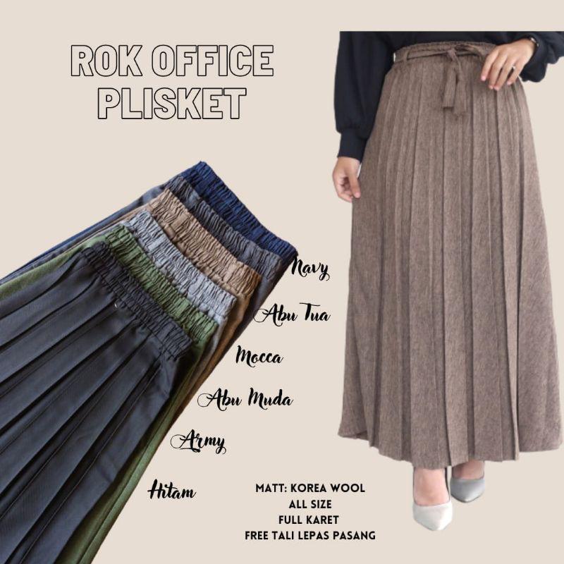 ROK PLISKET SEMI WOLL POLOS| ROK PLISKET SEMI WOL FORMAL | ROK PLISKET SEMI WOLL KERJA