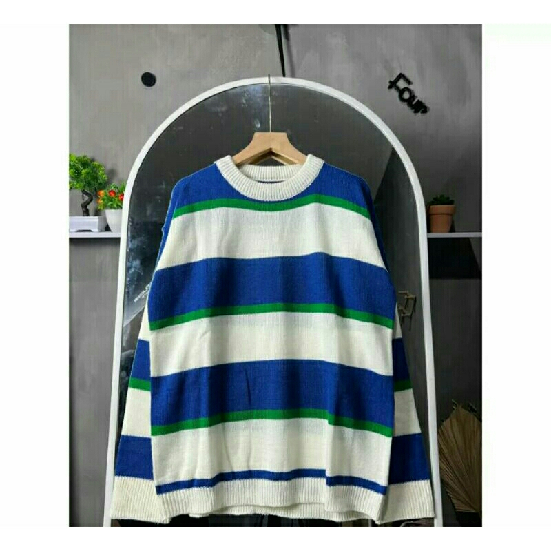 Malika Sweater Rajut Motif Blaster Korean Style Kekinian