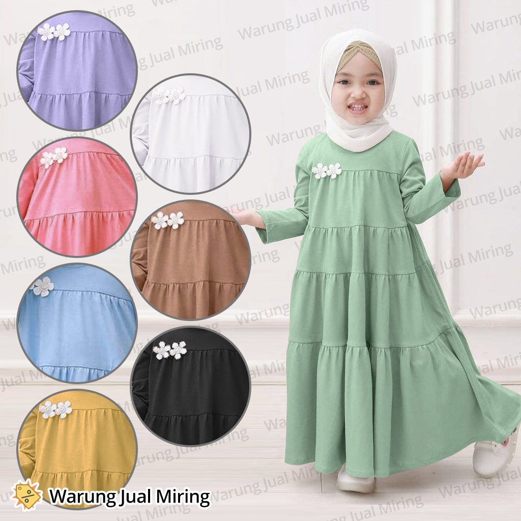 Baju Gamis Anak Perempuan & Dewasa 1-16 Tahun Baju Muslim Anak Perempuan Terbaru 2024 Dress Anak Murah Gamis Warna