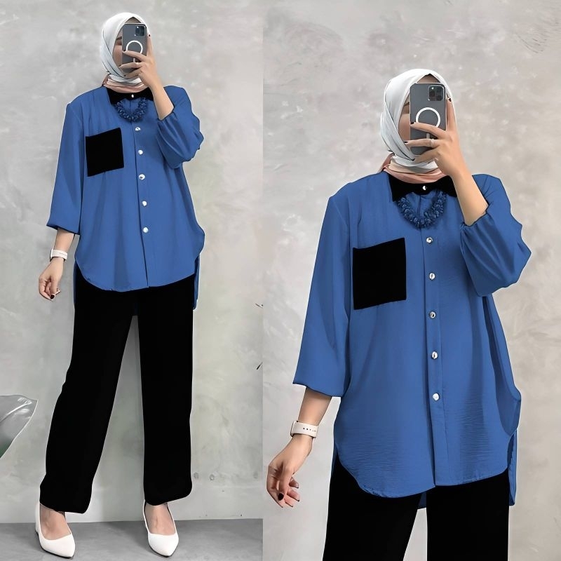[ Exclusive ] Allena One Set Premium | Setelan Crinkle Airflow