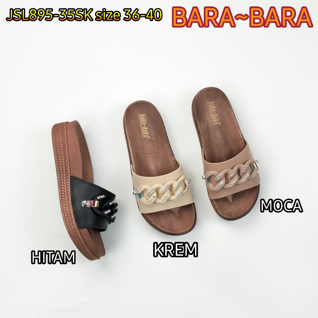 JSL895-35SK BARA BARA ORIGINAL jelly sandal selop karet wanita barabara import pita kain cewek
