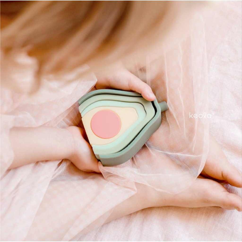 Keola Teether Avocado Stacker Premium Silicone Baby Teether | Gigitan Alpukat Anak Bayi Premium