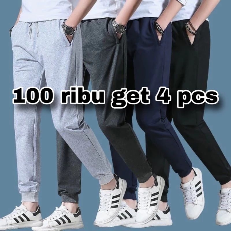 Celana Jogger Panjang 100ribu 4pcs / Celana Joger Pria Wanita