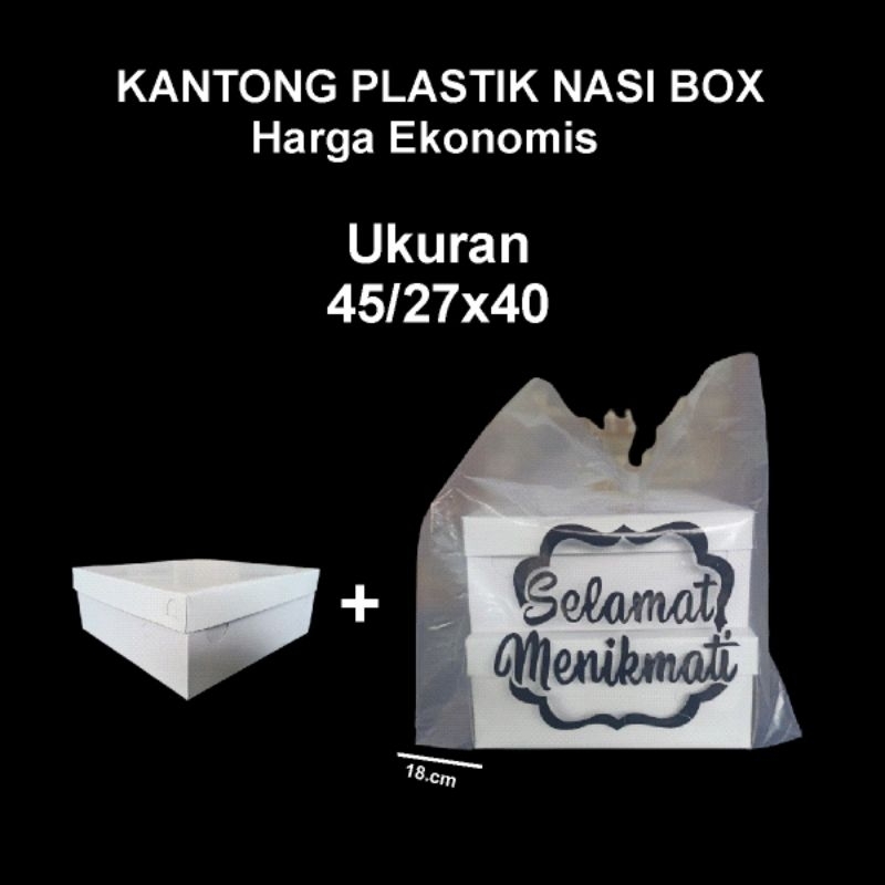 Kantong Plastik Bening plong 'Selamat Menikmati' isi 50pcs untuk box nasi bento snack box kue donat