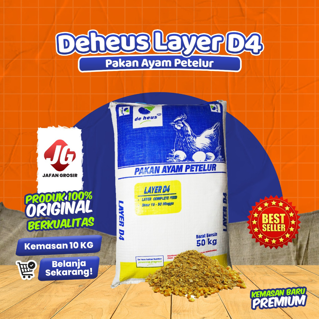 Pakan Ayam Petelur De Heus D4 10 Kg untuk Produksi