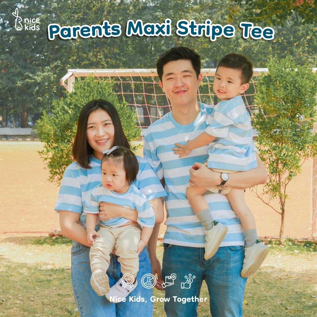 Nice Kids - Parents Maxi Stripe T-Shirt (Kaos Garis Dewasa M-L Unisex)