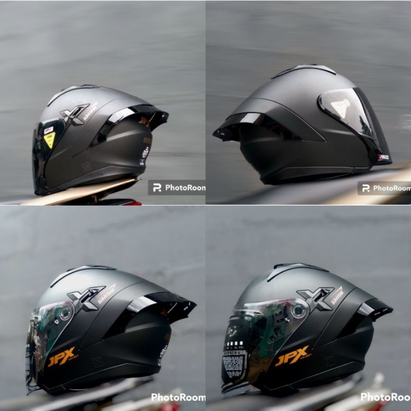 HELM JPX NOVA X V2 HITAM DOP PAKET GANTENG SPOILER DOBLE VISOR