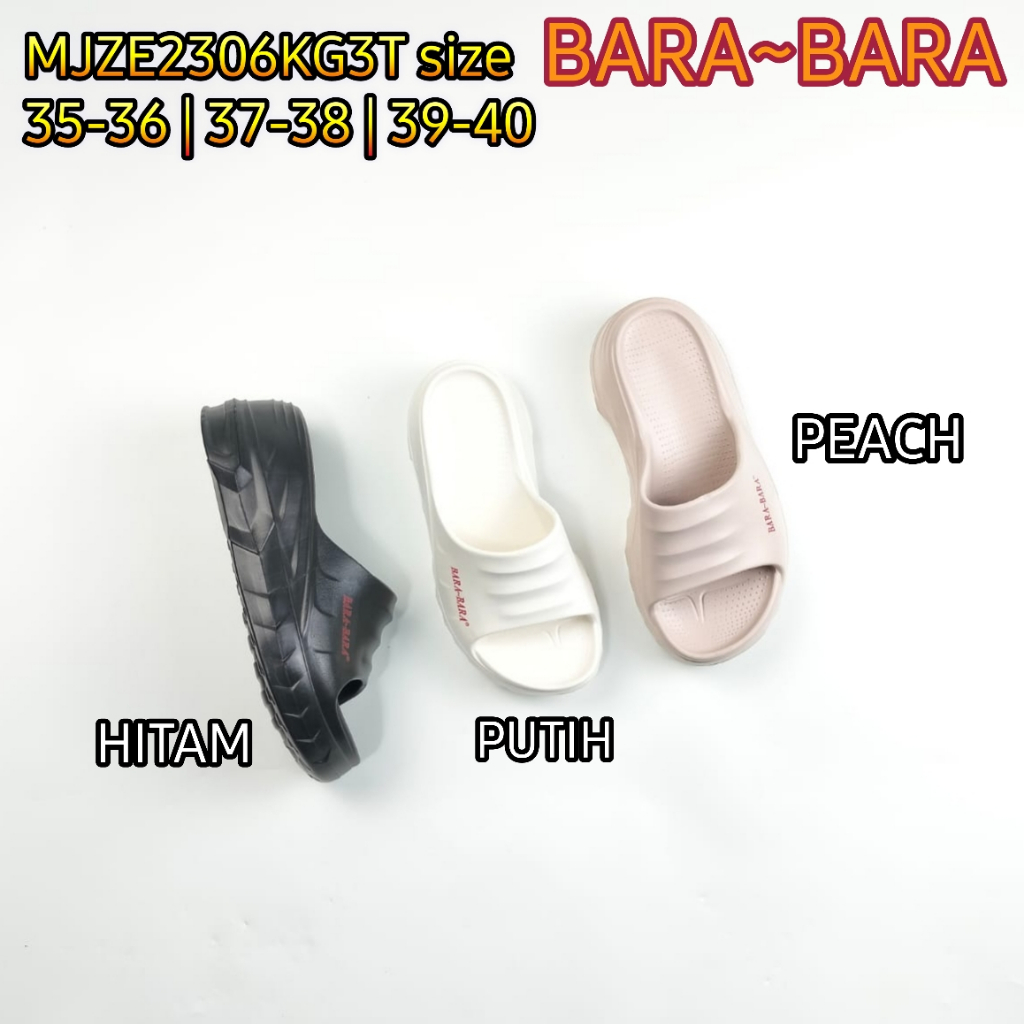 MJZE2306KG3T BARA BARA ORIGINAL jelly sandal selop karet wedges empuk murah import sendal wanita