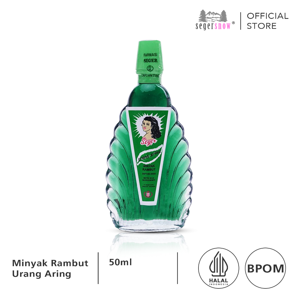Seger Snow Urang Aring Minyak Penyubur Rambut Halal BPOM 50ml Botol Kerang Besar Hair Oil