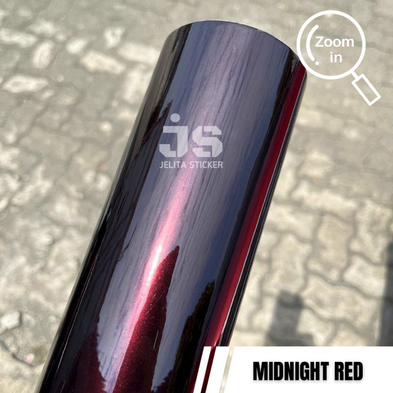 Sticker Hitam Lembayung Merah / Skotlet Midnight Moonlight Red / Stiker Metallic Black Rose