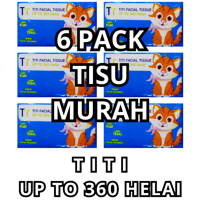 Tisu Titi 360 Sheet 6 Pack Facial Tissue - Tisu Wajah Serbaguna Halus dan Lembut