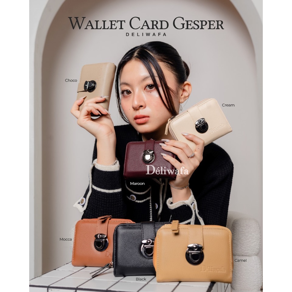 Deliwafa - [Wallet Wanita]  Card Gesper Wallet