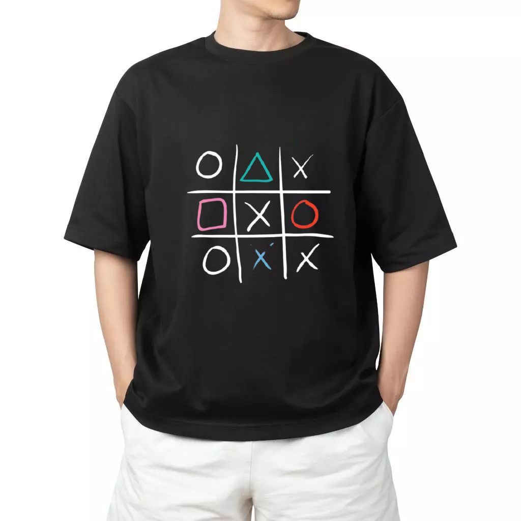TAPAXCO TSHIRT GRAPHIC KAOS DISTRO GAME TIC TAC TOE 100% COTTON UNISEX