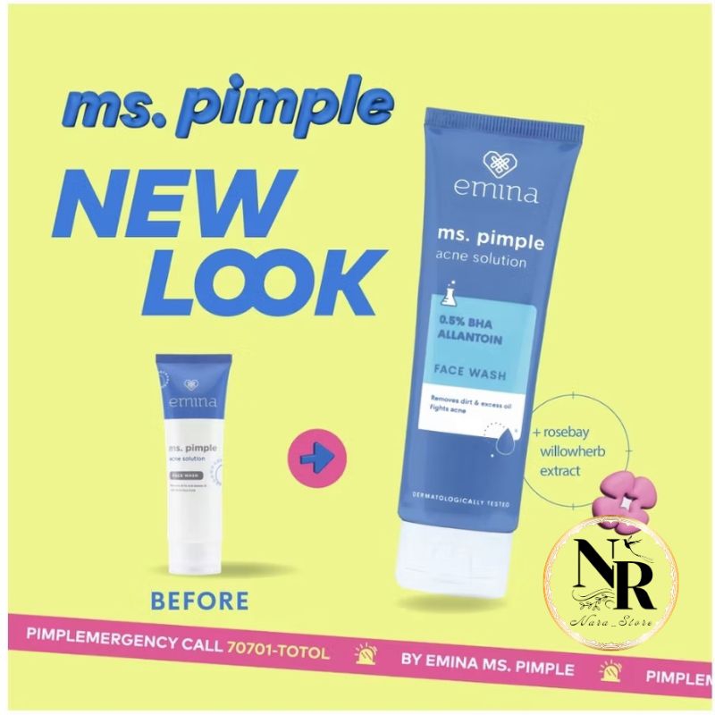 NaRa_StoRe 🌻 Emina Ms. Pimple Acne Solution Face Wash - 50ml
