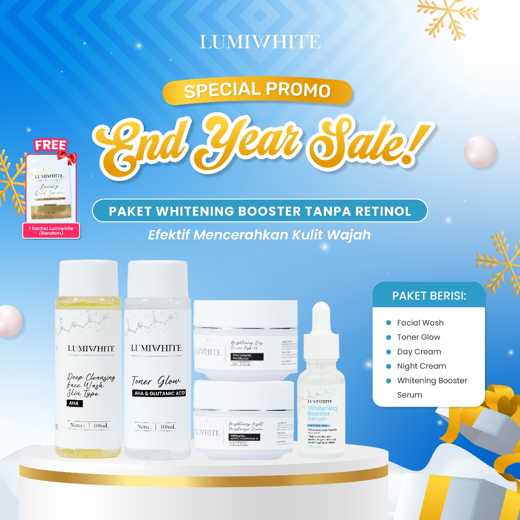 Lumiwhite - Paket Whitening Booster (Tanpa Retinol) (FREE 1 SACHET RANDOM)