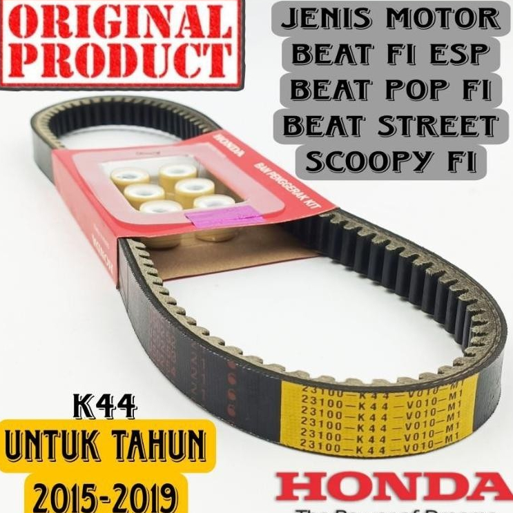 PANBEL ASSY HONDA KODE-K44 ORIGINAL ASLI HONDA BEAT FI/ESP/STREET/POP/SCOOPY FI KUALITAS ASLI V-BEL.