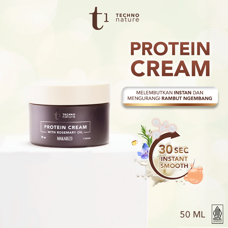Makarizo T1 Techno Nature Protein Cream 50mL - Moisturizer / Vitamin Rambut