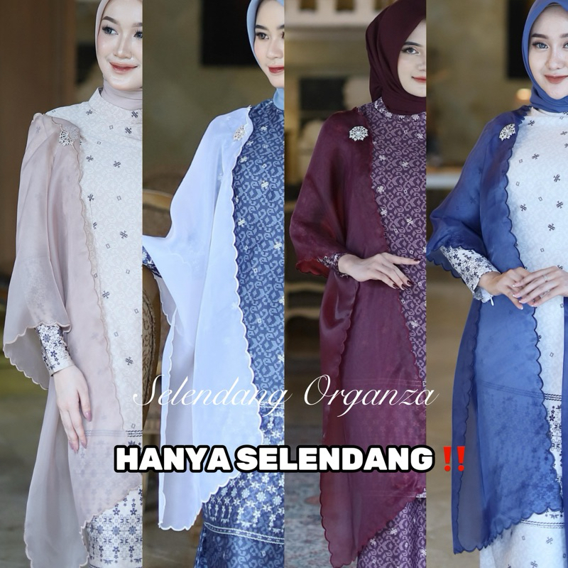 Selendang Organza Bordir Hanya Selendang