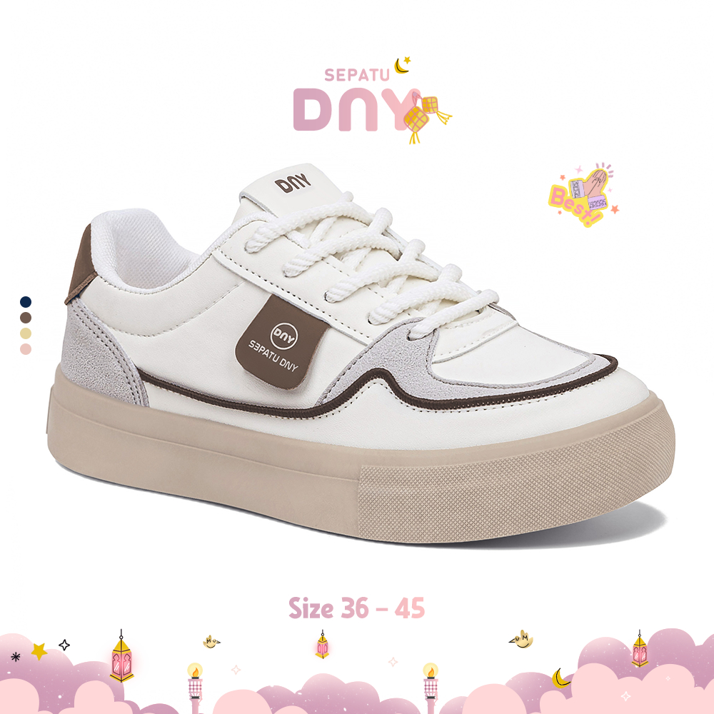 Sepatu DNY Sneakers Cewek Terbaru Sepatu Import Perempuan Sepatu Casual Wanita Trendy Kekinian 0444
