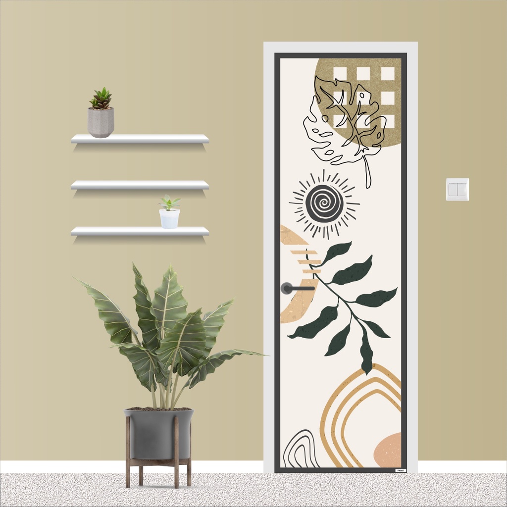 Terbaru!! Stiker Pintu Toilet Kamar Mandi Motif Aesthetic Minimalis