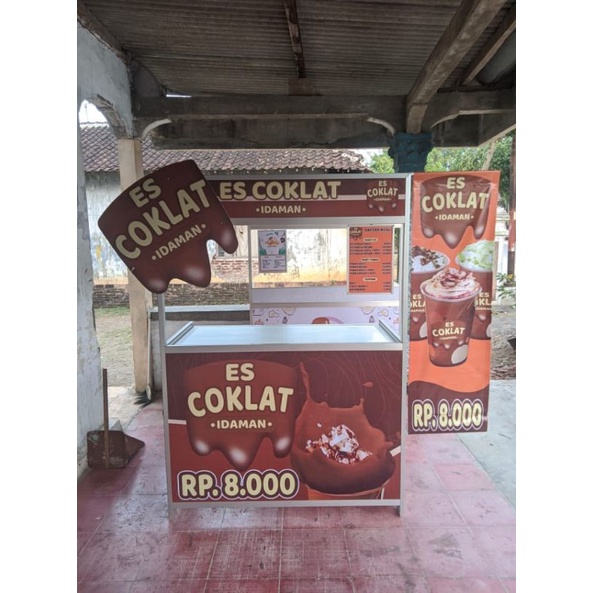 Gerobak Lipat Es coklat viral