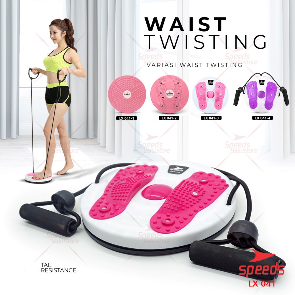 SPEEDS Waist Twisting Magnetic Trimmer Jogging Body Plate Waist Dengan Tali Pelangsing Tubuh LX 041-4