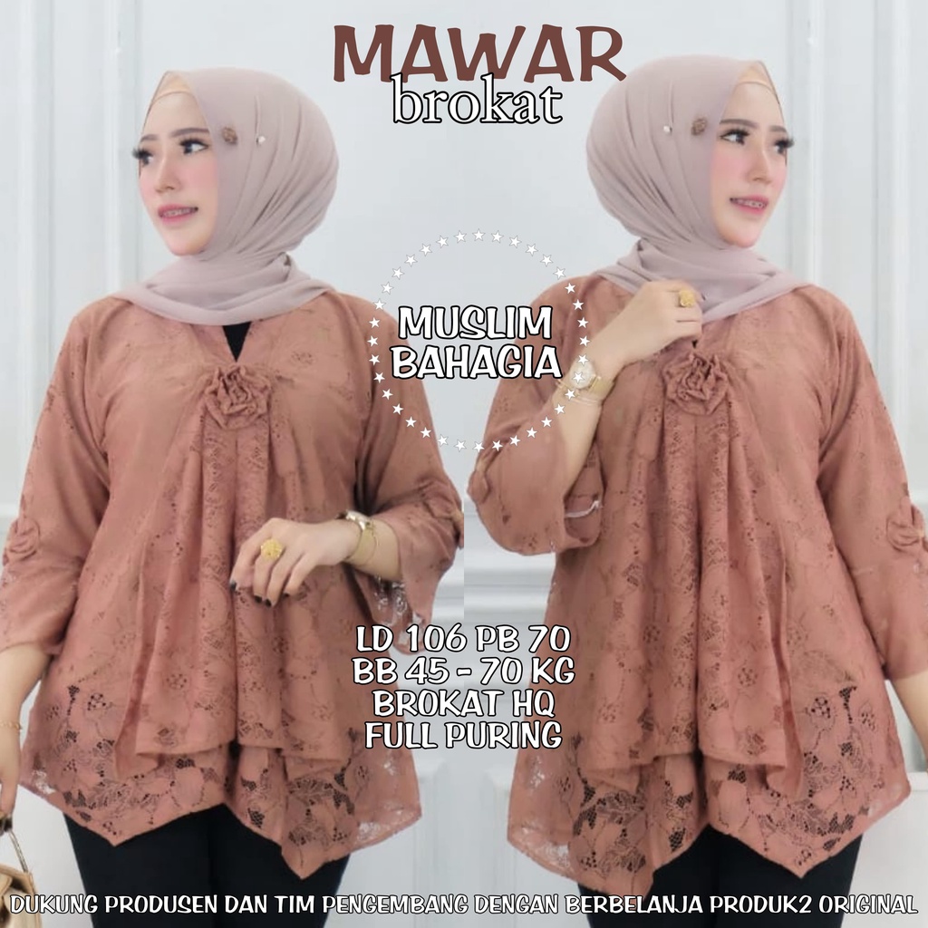 BLOUSE BROKAT MAWAR BB 45 SAMPAI 100 KG ALL ORIGINAL REAL PICT BANYAK PILIHAN WARNA