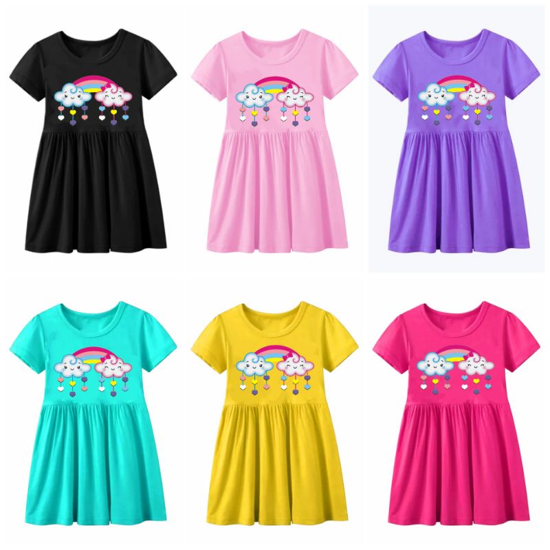 Rainbow Dress Terbaru/Dress Anak Perempuan 1-10 Tahun (164)