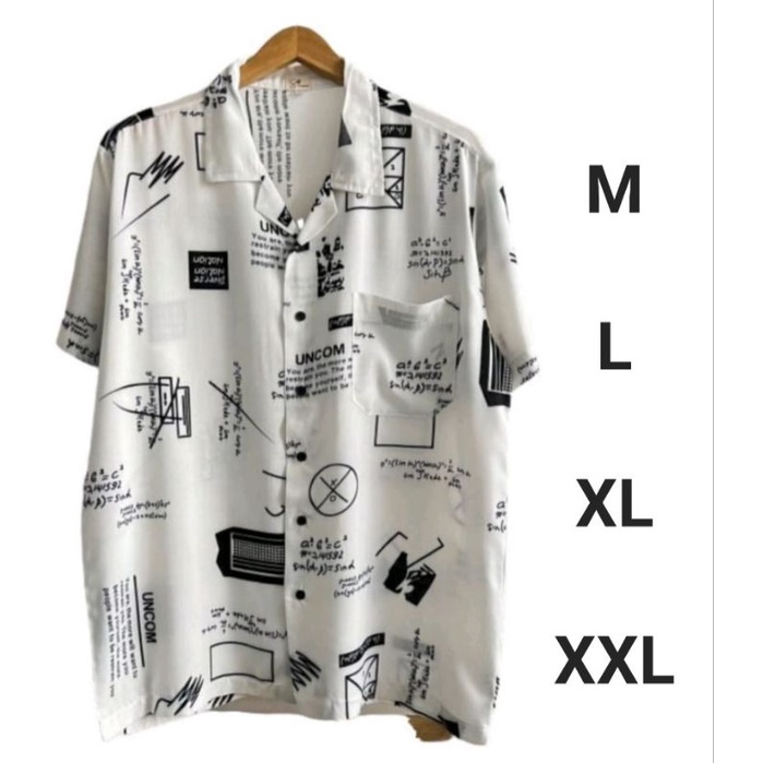 Kemeja Pria Hawai/Kemeja Pantai Abstrak Vintage Casual Lengan Pendek Retro Bahan Rayon