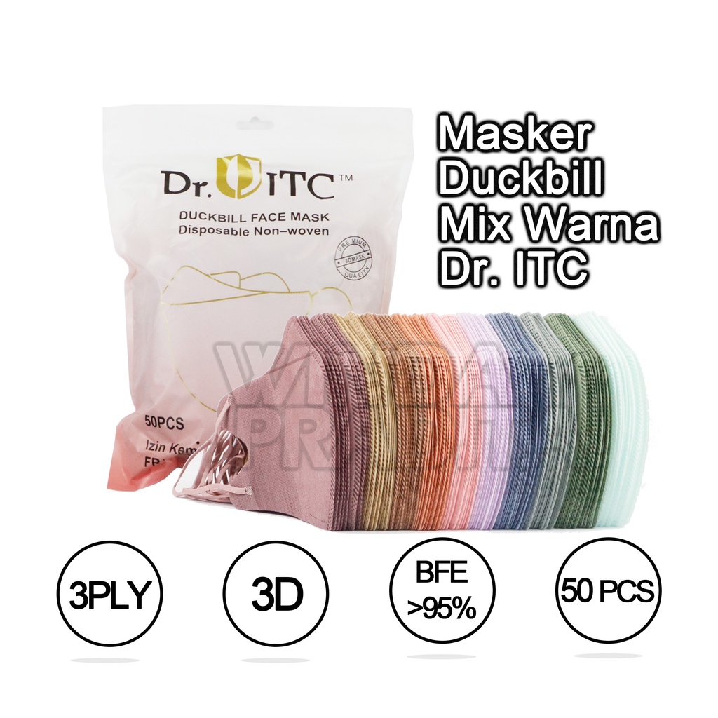 Masker Duckbill Duckbil 50 Pcs Mix Warna Warni  Face Mask