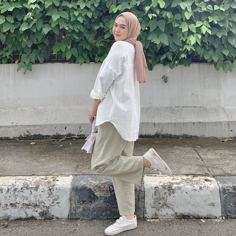 KEMEJA LINEN WANITA OVERSIZE - KALEA SHIRT