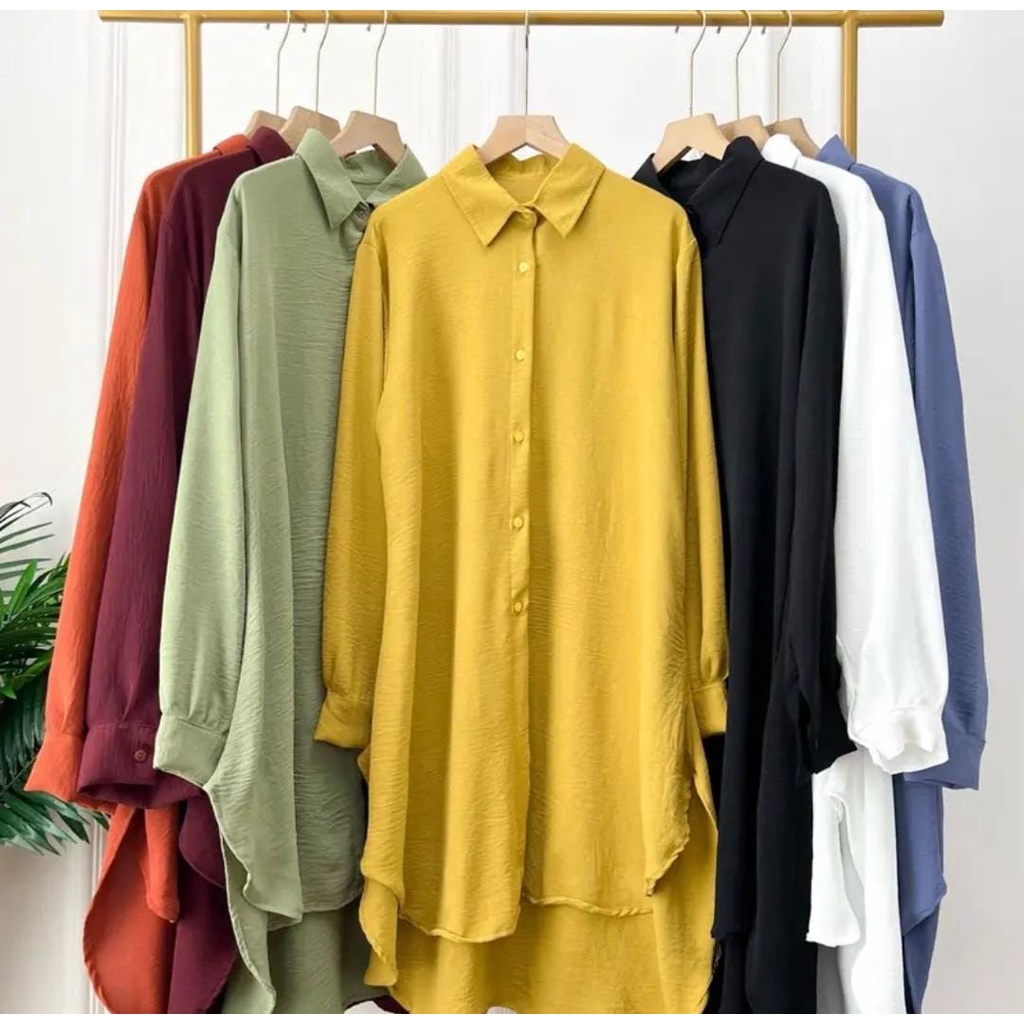 (TERBARU) Kalana Tunik Atasan Tunik Wanita Crinkle Airflow Tunik Wanita Oversize/Rp.170.000.-