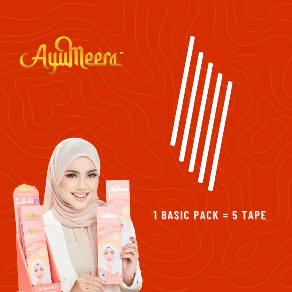 BASIC (BERISI 5 STRIP) - Tape Hijab AyuMeera Membuat Hijab Melengkung Paripurna - Membuat Hijab tegak lurus - merapikan