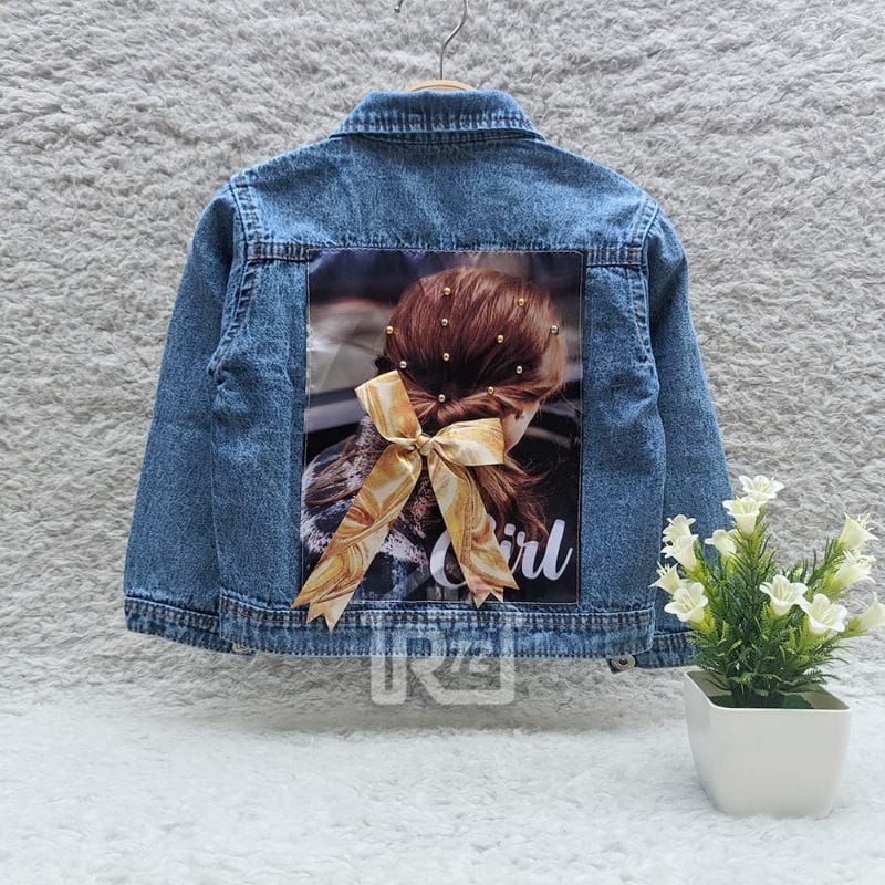 JAKET JEANS ANAK PEREMPUAN MOTIF PITA USIA 1-10 THN - OUTER ANAK BALITA DENIM