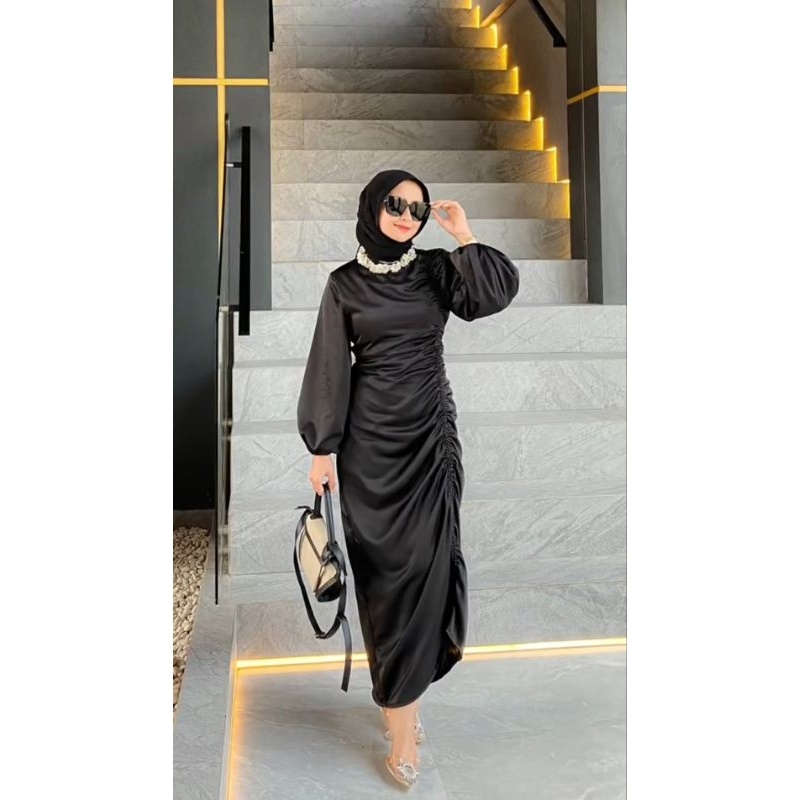 Andini Dress Satin Premium Velvet Satin / Dress Serut Satin / Darla Dress Satin