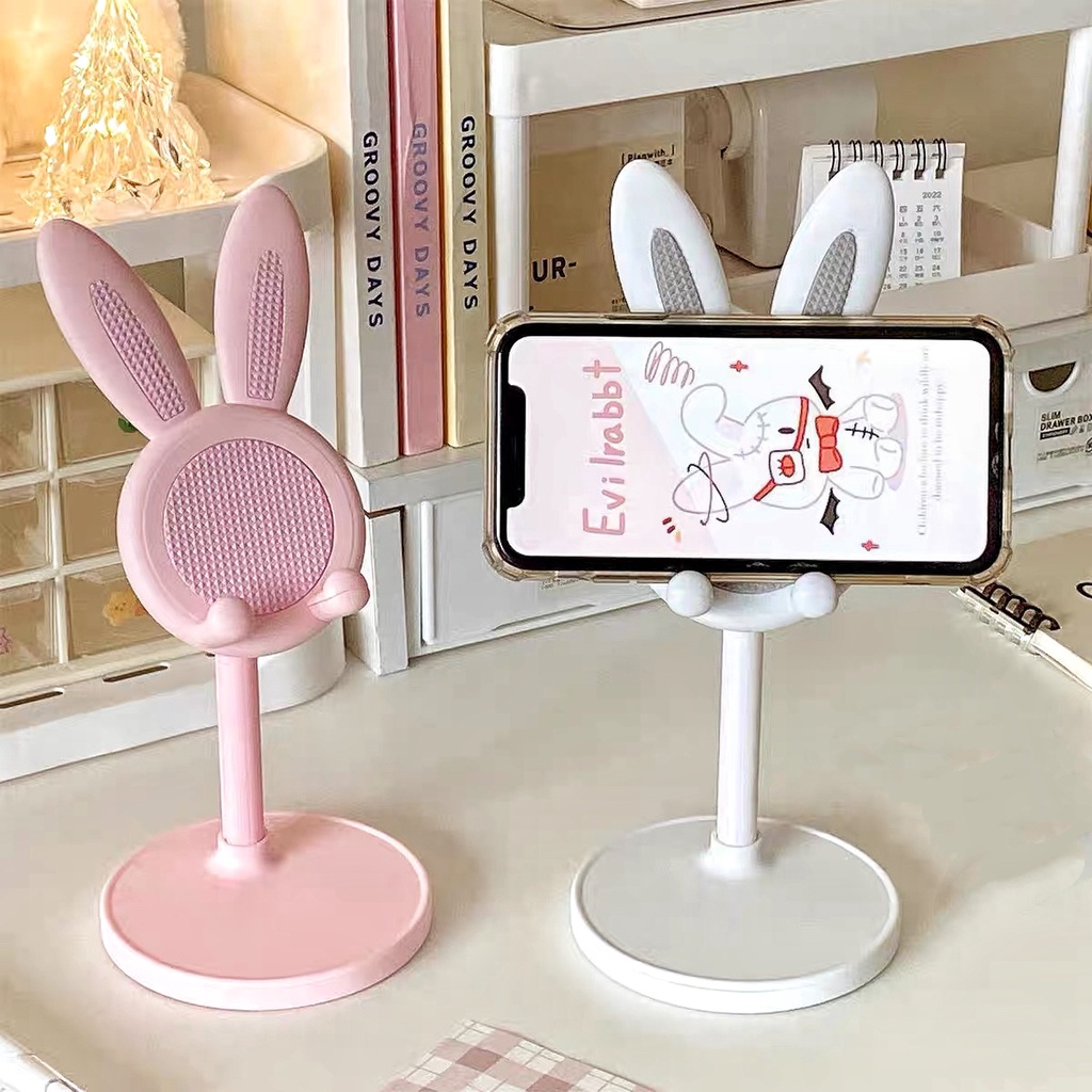 Stand Holder Phone Kelinci Cute Folding Dekstop Universal Portable