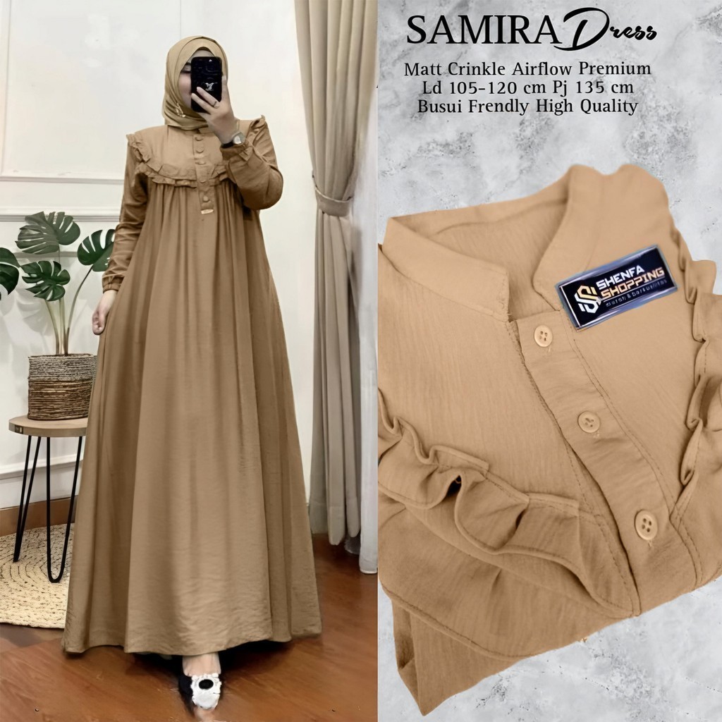 GAMIS CRINKLE AIRFLOW TERBARU 2024 // GAMIS MUSLIM WANITA WANITA SIMPLE  ELEGAN - BAJU MUSLIM LEBARAN 2024