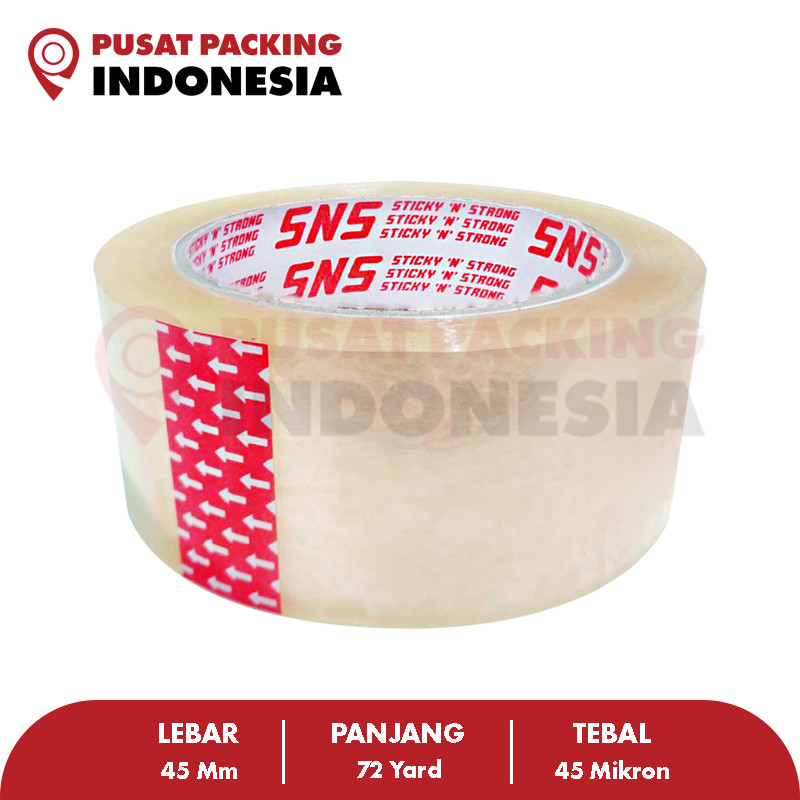 Lakban Bening / Coklat 72 Yard x 45 Mm x 45 Mic Sticky N Strong (SNS) RAJA PACKING INDONESIA