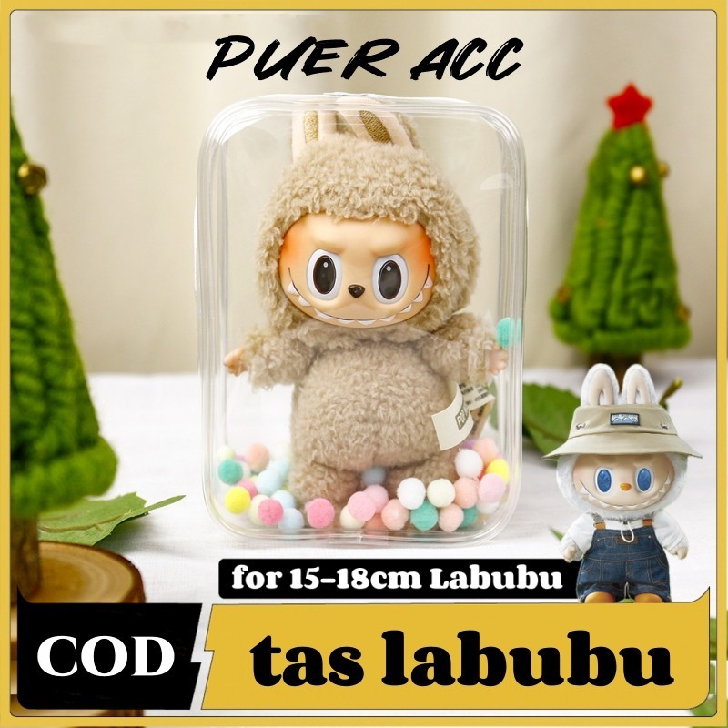 【Puer acc】tas labubu pouch transparan tas popmart bag charm pop mart mini storage bag blind box tas D141