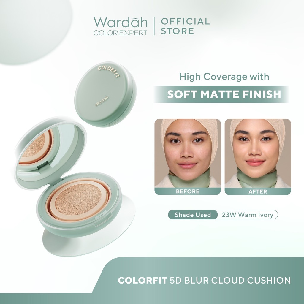NEW! Wardah Colorfit 5D Blur Cloud Cushion Matte Finish Tahan Lama Hingga 18 Jam dengan SPF 50 PA+, Nano-Hyaluron, dan